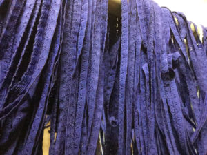 blue lingerie trim fabric dyeing
