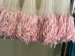 pink lingerie bra straps fabric dyeing